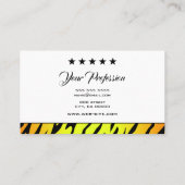 Flashy Oranje tijger Lijst met afbeelding 5 sterre Visitekaartje (Achterkant)