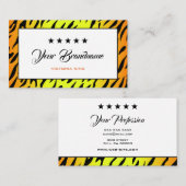 Flashy Oranje tijger Lijst met afbeelding 5 sterre Visitekaartje (Voorkant / Achterkant)