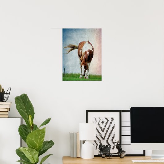Flashy Paint Horse Mare Poster (Thuiskantoor)