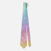 Flashy Pastel Rainbow Glitter Pattern Stropdas (Voorkant)
