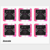 Flashy Pink Dazzling Product Label zwart met Logo (Vel)