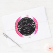 Flashy Pink Dazzling Product Label zwart met Logo (Envelop)