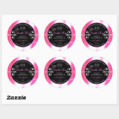 Flashy Pink Dazzling Product Label zwart met Logo (Vel)
