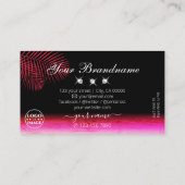 Flashy Pink Waterverven Palm Leaves Diamonds Logo Visitekaartje (Achterkant)