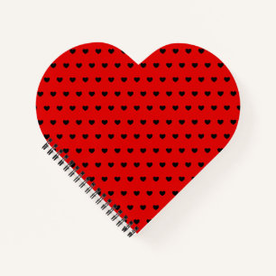 Flashy Red and Black Heart Heart Notitieboek