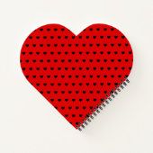 Flashy Red and Black Hearts Heart Shaped Notitieboek (Achterkant)