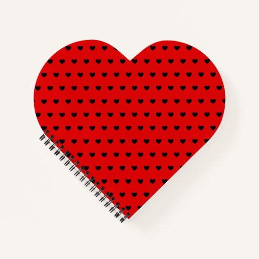 Flashy Red and Black Hearts Heart Shaped Notitieboek (Voorkant)