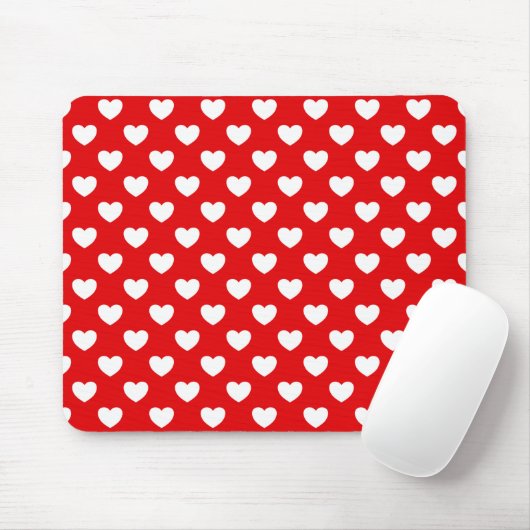 Flashy Red and White Hearts Bold Muismat (Met muis)