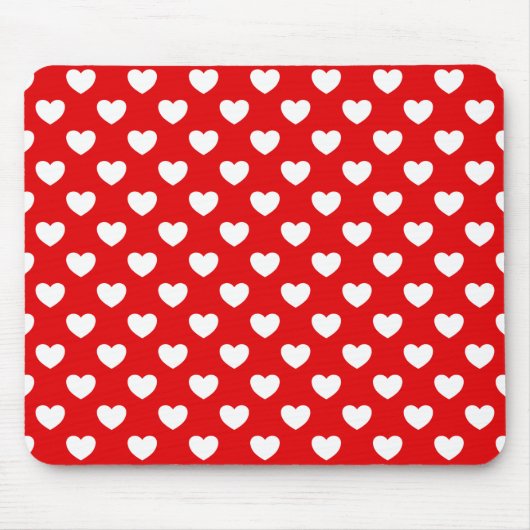 Flashy Red and White Hearts Bold Muismat (Voorkant)