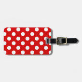 Flashy Red and White Polka Dots Pattern Bagagelabel (Voorkant horizontaal)