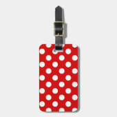 Flashy Red and White Polka Dots Pattern Bagagelabel (Voorkant verticaal)