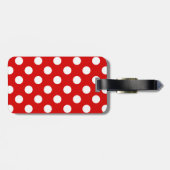 Flashy Red and White Polka Dots Pattern Bagagelabel (Achterkant horizontaal)