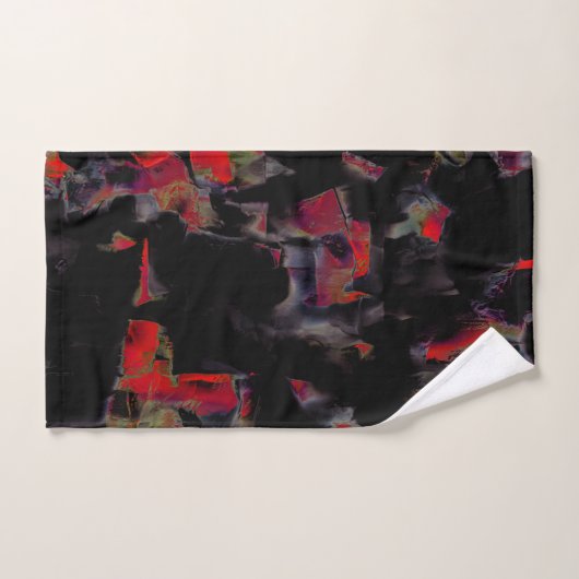 Flashy red blots op donkergrijze rotsbodem, textuu bad handdoek (Handdoek)
