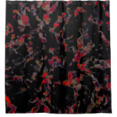 Flashy red blots op donkergrijze rotsbodem, textuu douchegordijn (Voorkant)