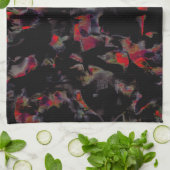 Flashy red blots op donkergrijze rotsbodem, textuu theedoek (Gevouwen)