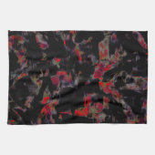 Flashy red blots op donkergrijze rotsbodem, textuu theedoek (Horizontaal)