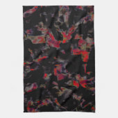 Flashy red blots op donkergrijze rotsbodem, textuu theedoek (Verticaal)