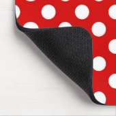 Flashy Red en Big White Polka Putten Pattern Muismat (Hoek)
