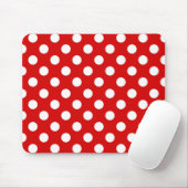 Flashy Red en Big White Polka Putten Pattern Muismat (Met muis)