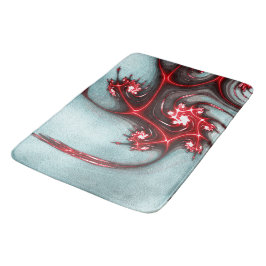 Flashy red fractal lizard over zachte ruwe textuur badmat