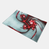 Flashy red fractal lizard over zachte ruwe textuur deurmat (Schuin)