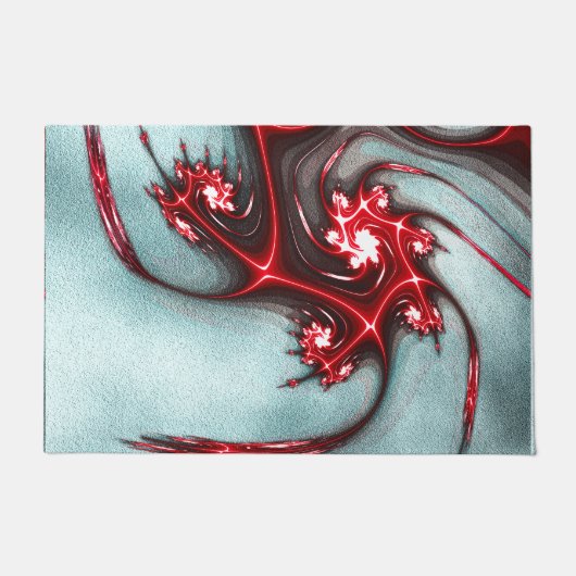 Flashy red fractal lizard over zachte ruwe textuur deurmat (Voorkant)