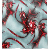 Flashy red fractal lizard over zachte ruwe textuur douchegordijn (Voorkant)
