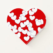 Flashy Red Heart en veel White Hearts Spiral Notitieboek (Achterkant)