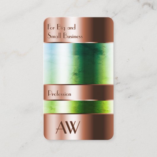 Flashy Roos Gold Box Glass Optica met monogram Visitekaartje (Voorkant)