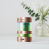 Flashy Roos Gold Box Glass Optica met monogram Visitekaartje (Staand voorkant)