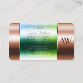 Flashy Roos Gold Box Glass Optica met monogram Visitekaartje (Achterkant)