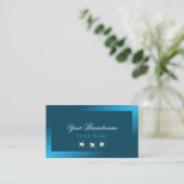 Flashy Shimmery Blauwgroen Sparking Diamonds Stijl Visitekaartje (Staand voorkant)