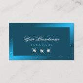 Flashy Shimmery Blauwgroen Sparking Diamonds Stijl Visitekaartje (Voorkant)