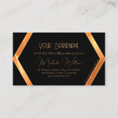Flashy Shimmery Coral Cool Black Geometric Stylish Visitekaartje (Achterkant)