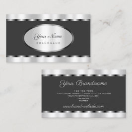 Flashy Silver Effect met Dark Grey Professional Visitekaartje