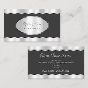 Flashy Silver Effect met Dark Grey Professional Visitekaartje
