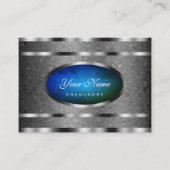 Flashy Silver Snake Pattern met Blue Green Marble Visitekaartje (Voorkant)