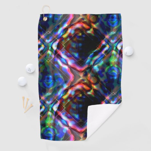 Flashy vierkant gekleurd kaleidoscoop met neontone golfhanddoek (Insitu)