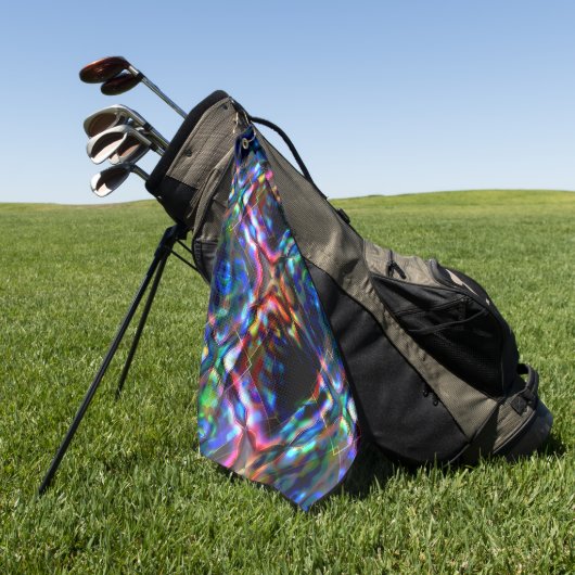 Flashy vierkant gekleurd kaleidoscoop met neontone golfhanddoek (Groen)
