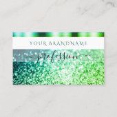 Flashy White Blauwgroen Green Sparking Glitter Shi Visitekaartje (Voorkant)