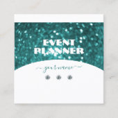 Flashy White Blauwgroen Sparking Glitter Professio Vierkante Visitekaartje (Voorkant)