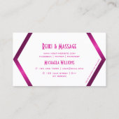 Flashy White Geometric Shimmery Pink met Logo Visitekaartje (Achterkant)