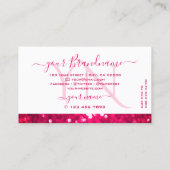 Flashy White Girly Pink Sparking Glitter Monogram Visitekaartje (Achterkant)