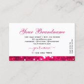 Flashy White Girly Pink Sparking Glitter Stijlvol Visitekaartje (Achterkant)