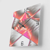 Flashy zalm of perzik extreem zwaar gedigitaliseer vierkante klok (Hoek)