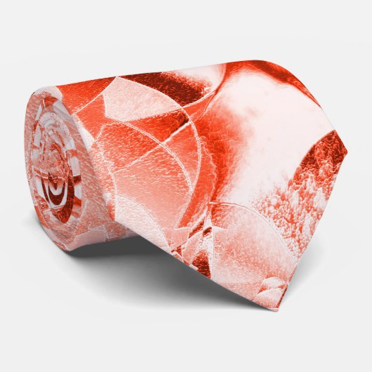 Flashy-zalm rood met wat helder en verdraaid stropdas (Opgerold)