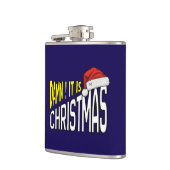 Flask 6oz : It's Christmas (blue) Heupfles (Links)