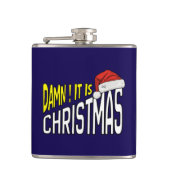Flask 6oz : It's Christmas (blue) Heupfles (Voorkant)