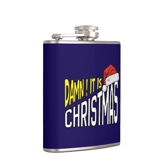 Flask 6oz : It's Christmas (blue) Heupfles (Rechts)