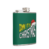 Flask 6oz : It's Christmas (green) Heupfles (Rechts)